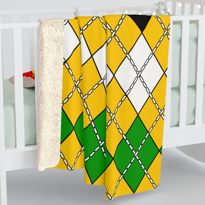 Mozambique Retro Argyle Blanket Throw