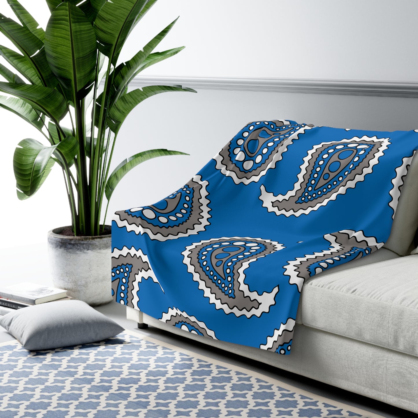 Northern Mariana Islands Retro Paisley Blanket Throw