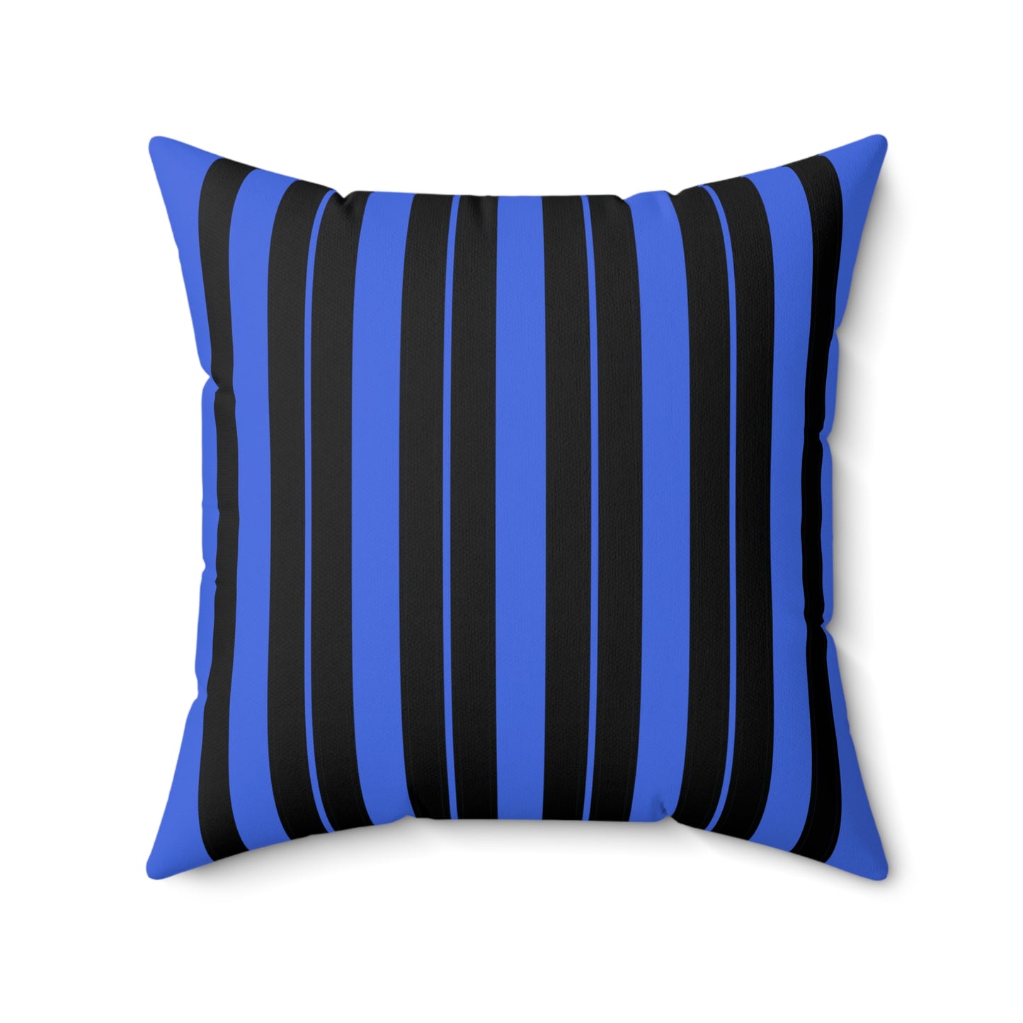 Royal Blue, Black Retro Stripes Cushion Pillow