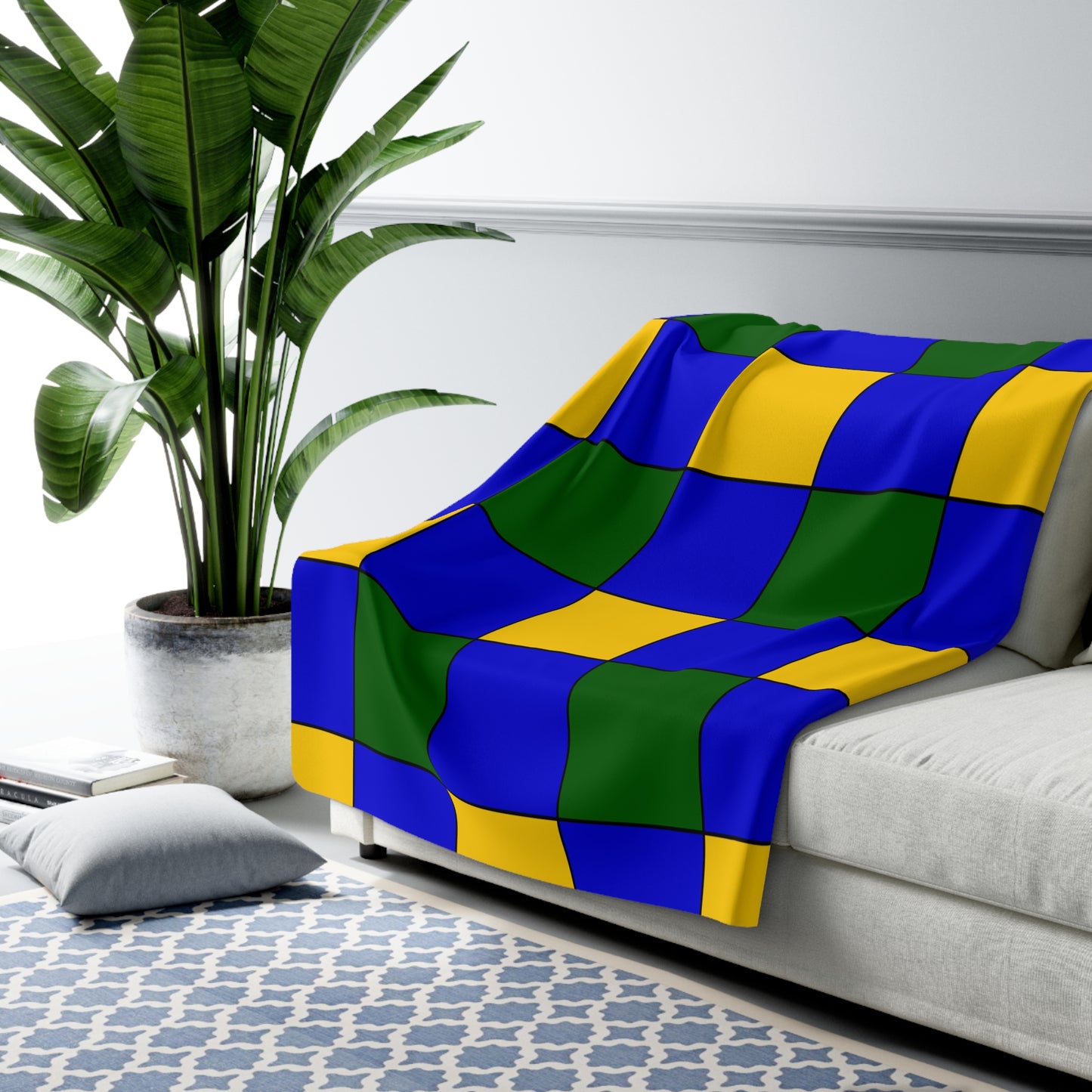 Solomon Islands Retro Check Blanket Throw