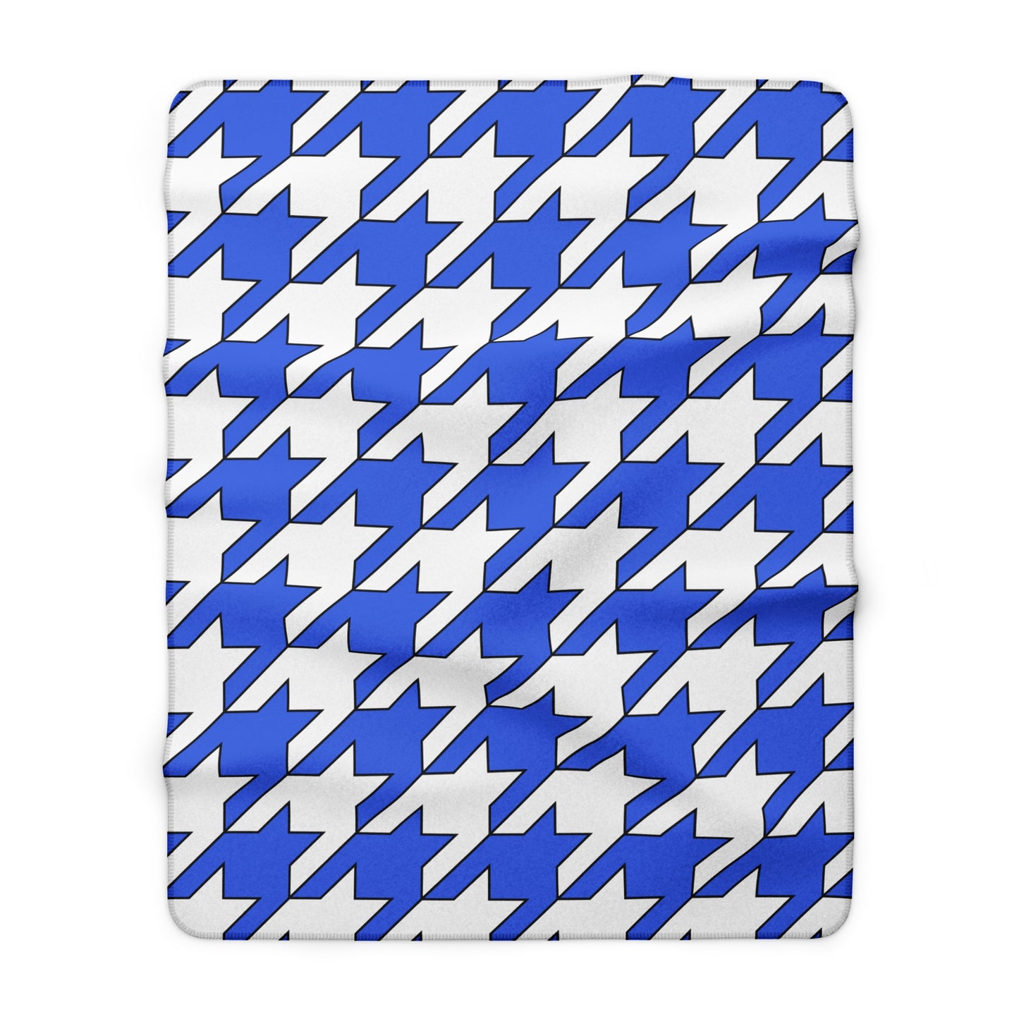 Royal Blue, White Retro Houndstooth Blanket Throw