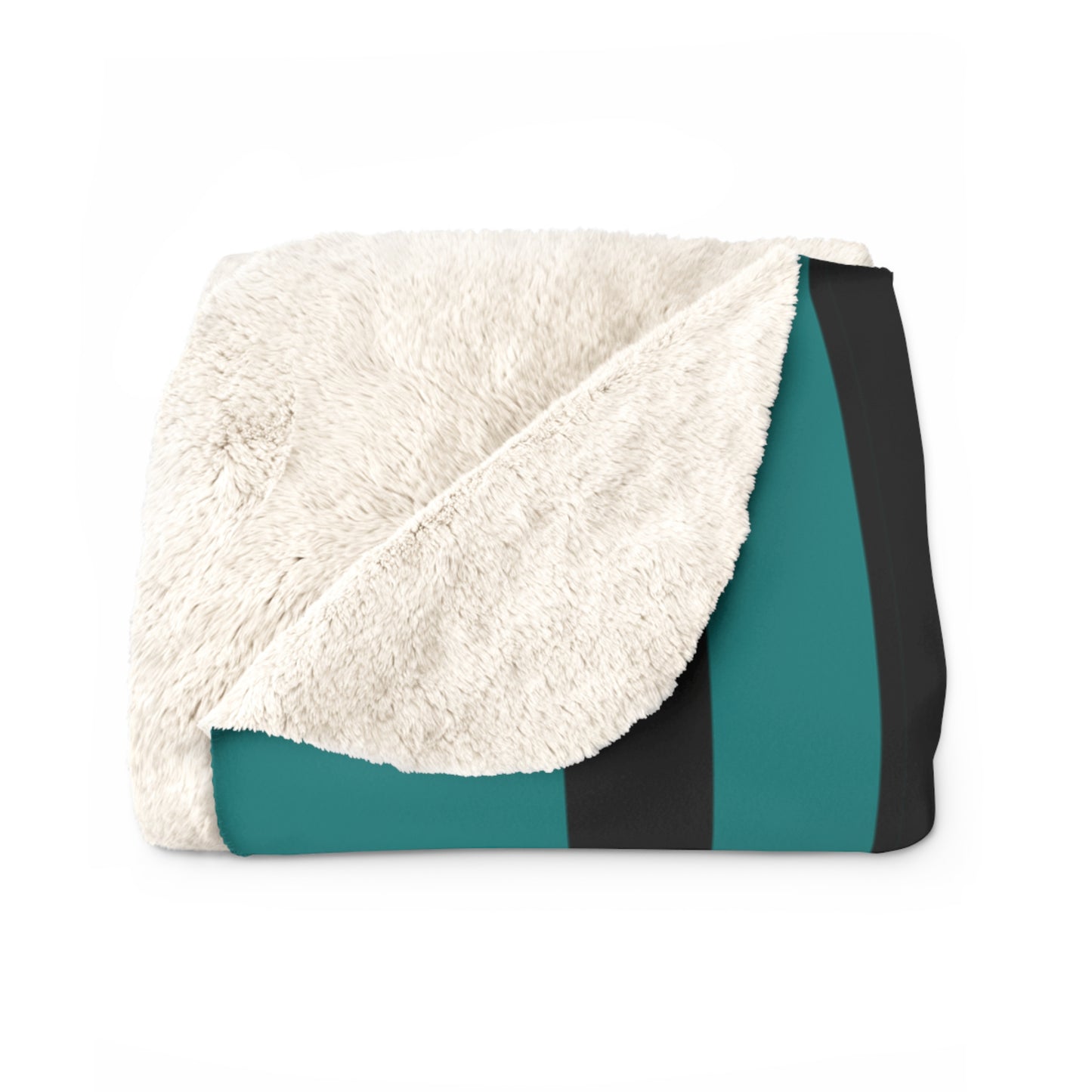 Teal, Black Retro Stripes Blanket Throw