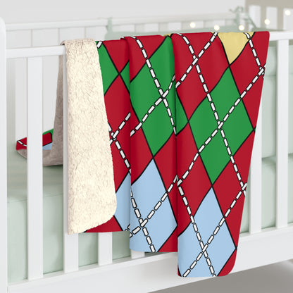 Eritrea Retro Argyle Blanket Throw