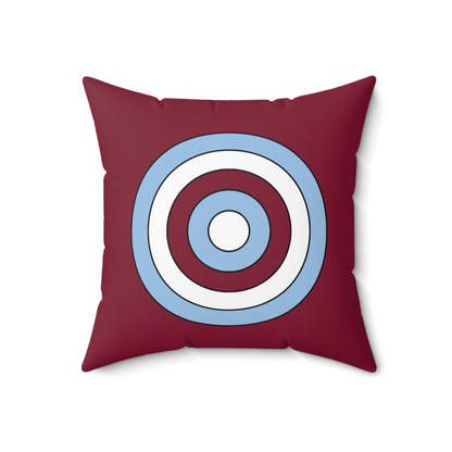 Claret, Blue, White Retro Target Cushion Pillow