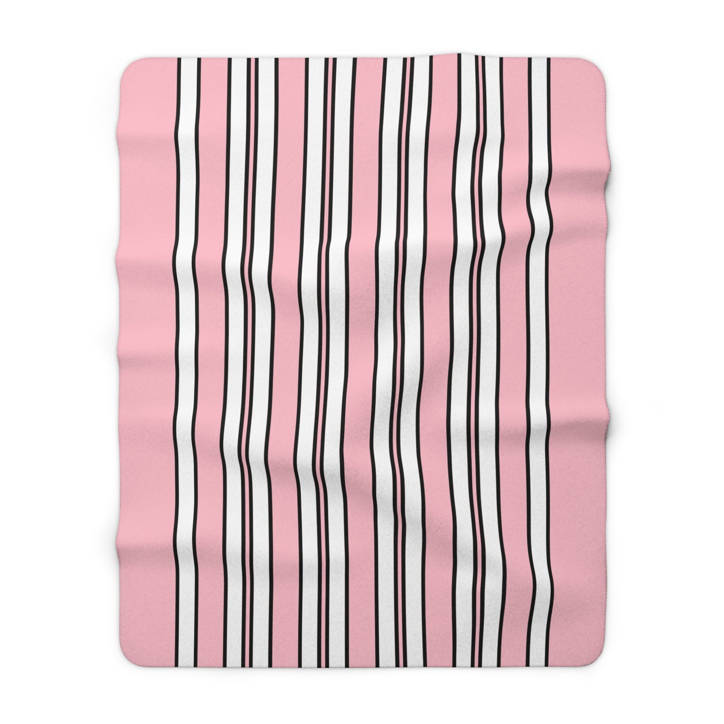 Pink, White Retro Stripes Blanket Throw