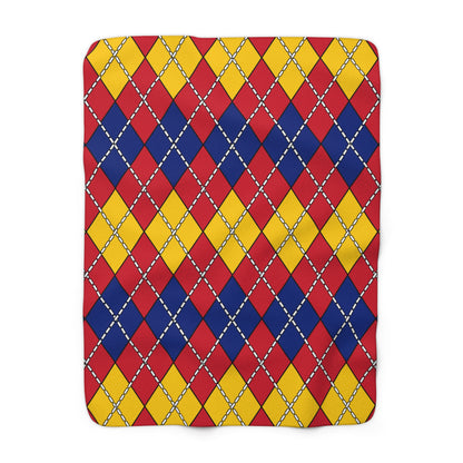 Venezuela Retro Argyle Blanket Throw