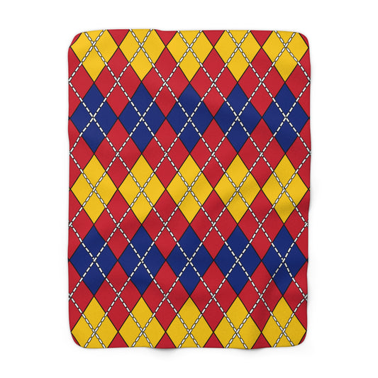 Venezuela Retro Argyle Blanket Throw