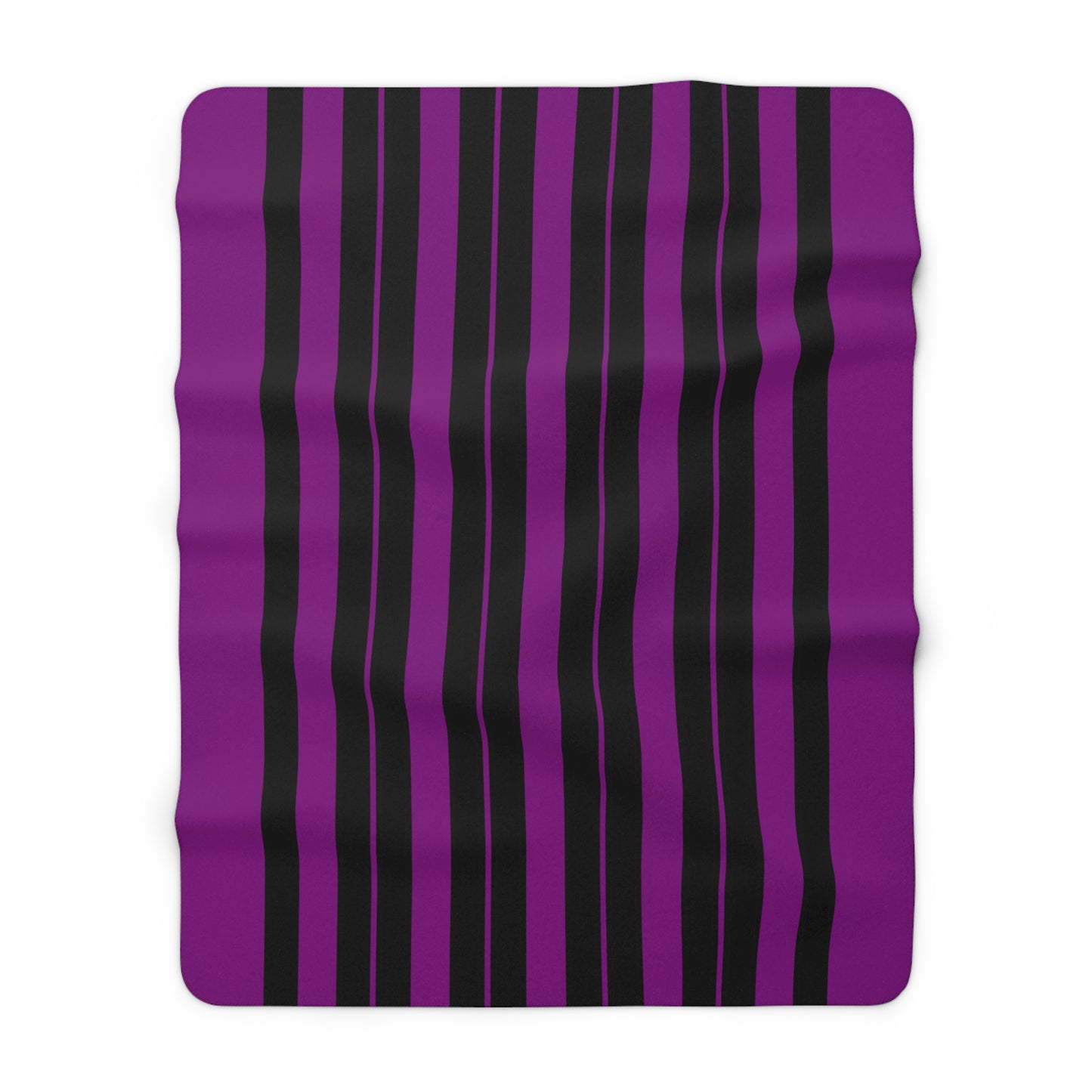 Purple, Black Retro Stripes Blanket Throw