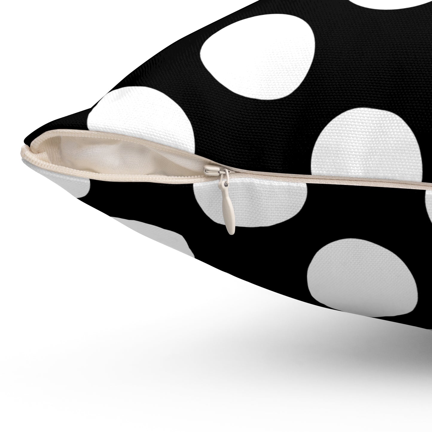 Black, White Retro Polka Dots Cushion Pillow