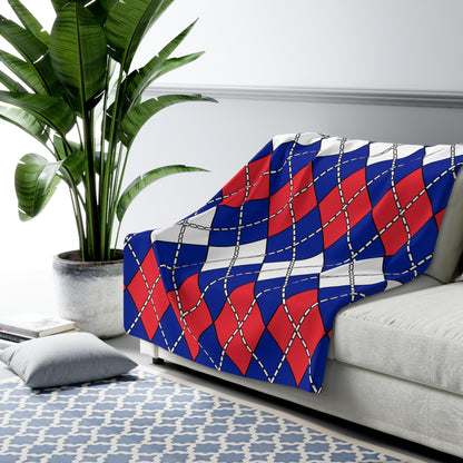Sint Maarten Retro Argyle Blanket Throw