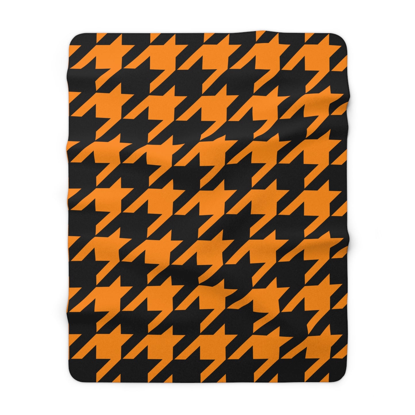 Dark Orange, Black Retro Houndstooth Blanket Throw