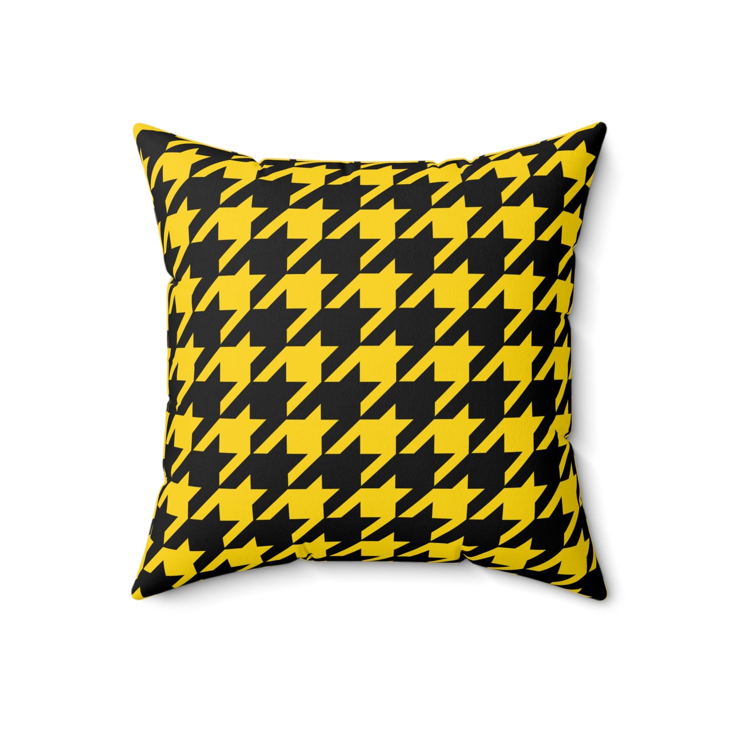 Gold, Black Retro Houndstooth Cushion Pillow