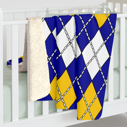 Bosnia And Herzegovina Retro Argyle Blanket Throw