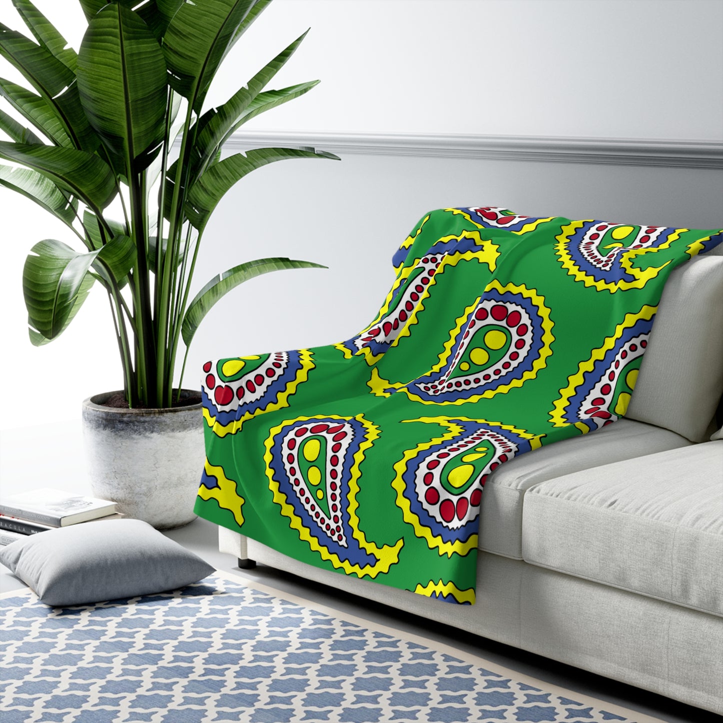 Comoros Retro Paisley Blanket Throw