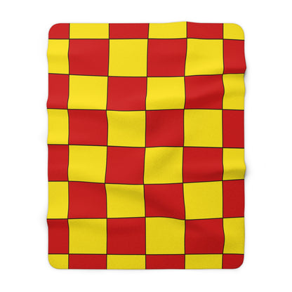 North Macedonia Retro Check Blanket Throw