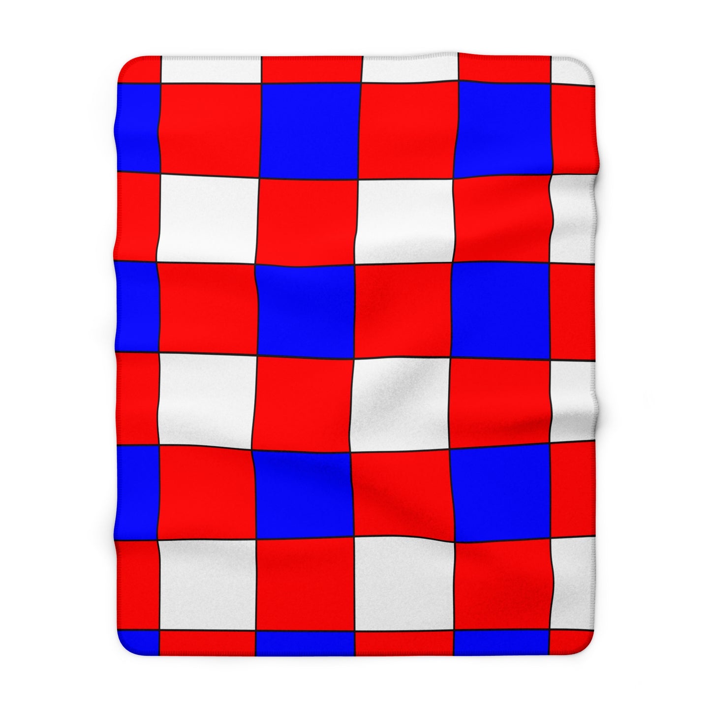Red, White, Blue Retro Check Blanket Throw