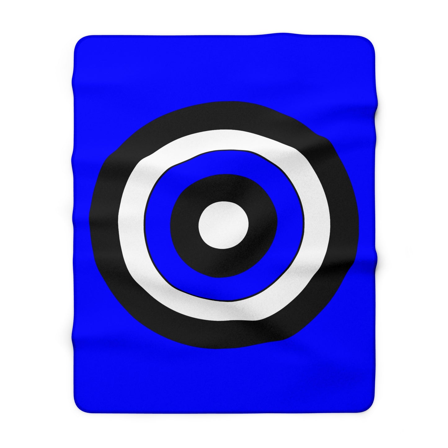 Blue, Black, White Retro Target Blanket Throw