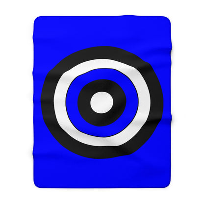 Blue, Black, White Retro Target Blanket Throw