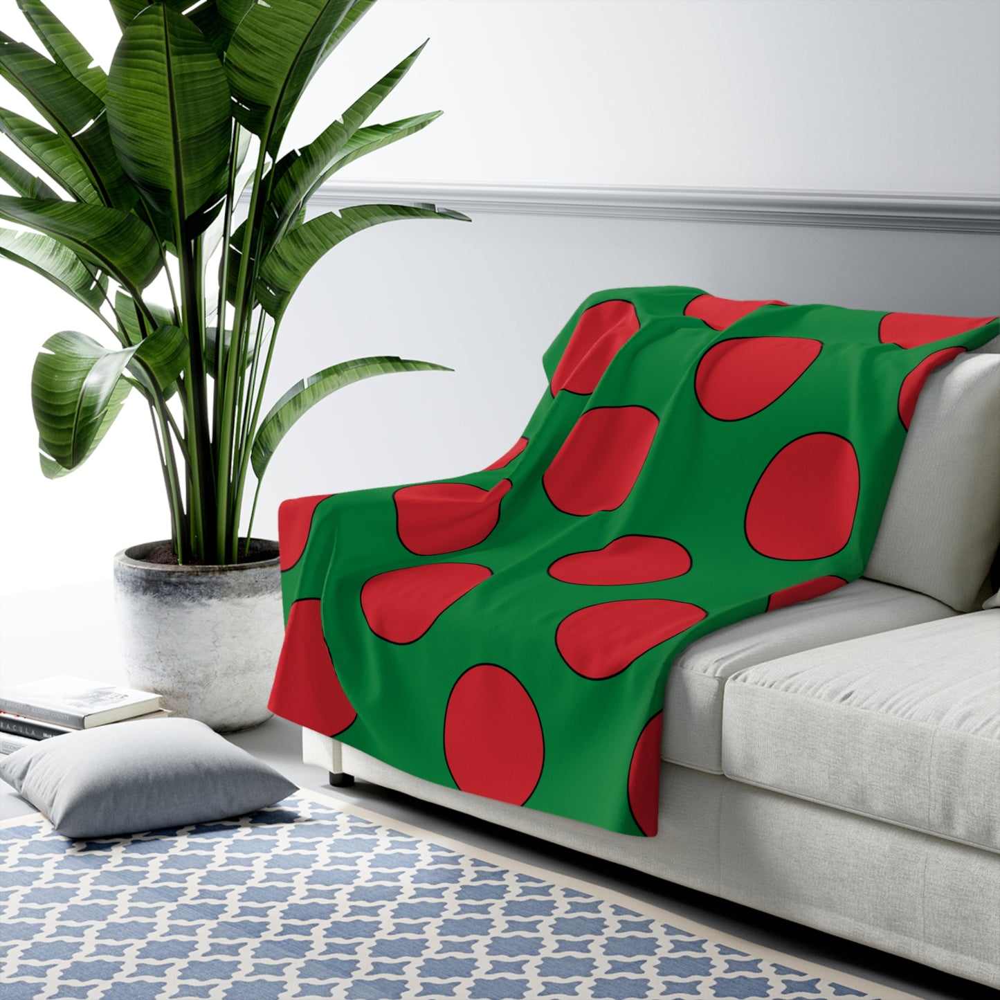 Turkmenistan Retro Polka Dots Blanket Throw