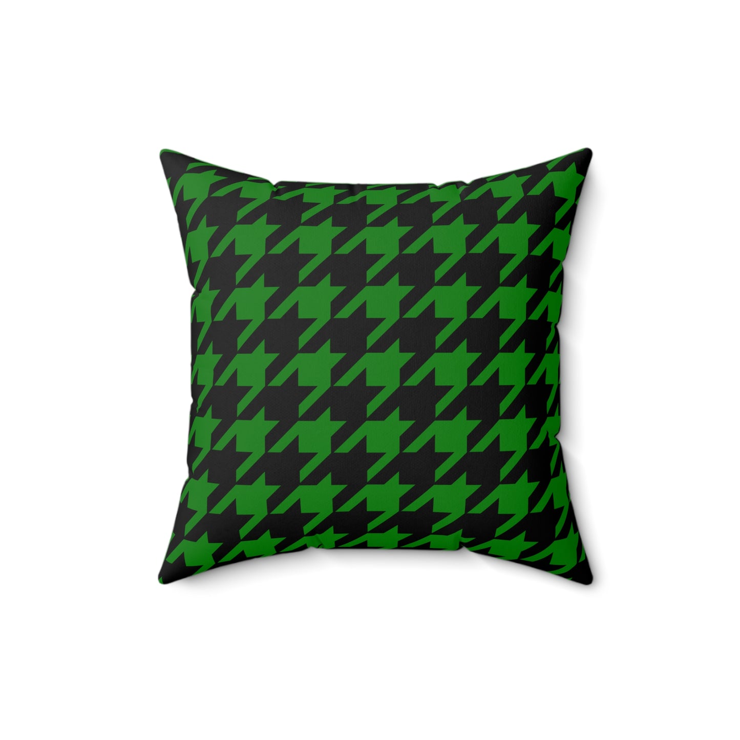 Green, Black Retro Houndstooth Cushion Pillow
