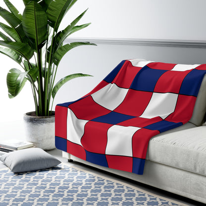 Saint Helena, Ascension And Tristan Da Cunha Retro Check Blanket Throw