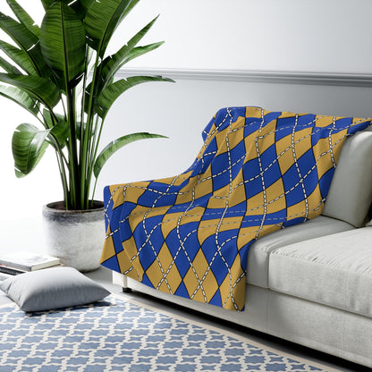 Kosovo Retro Argyle Blanket Throw