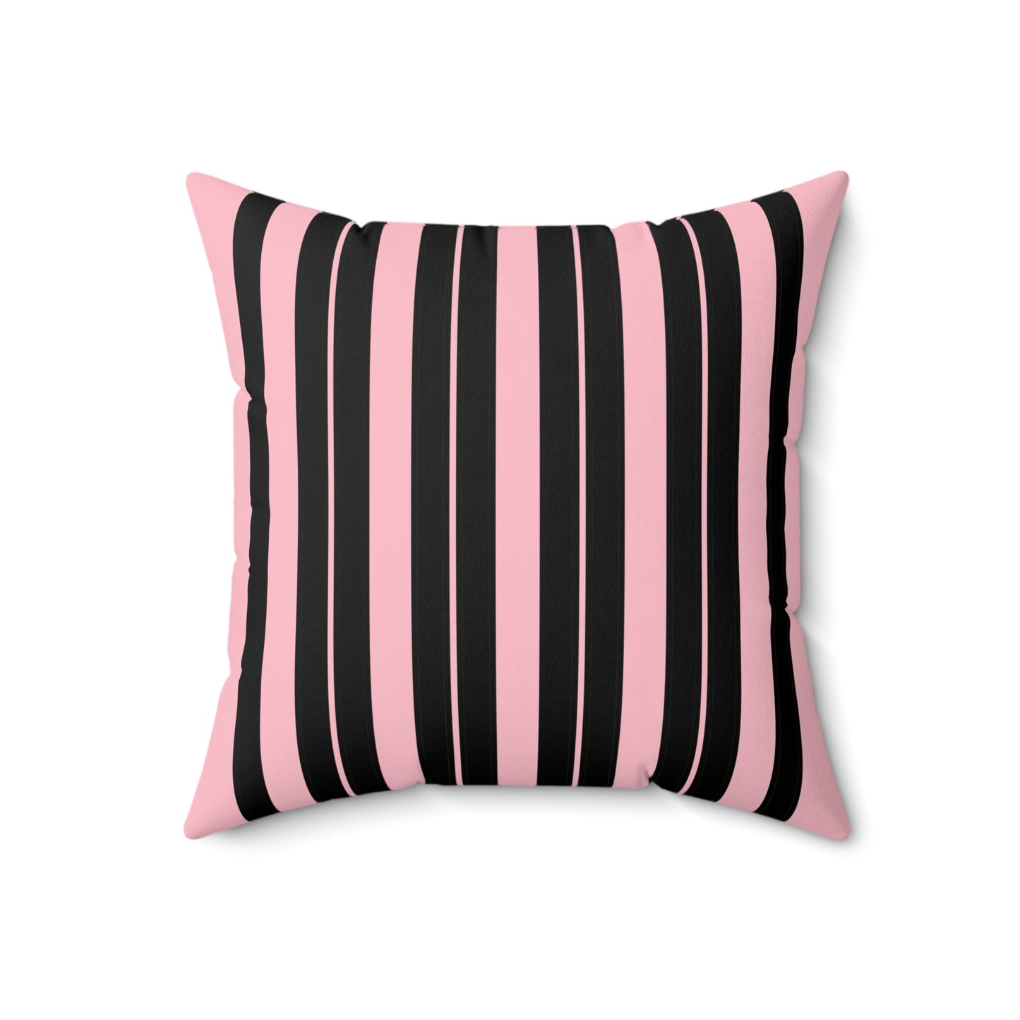 Pink, Black Retro Stripes Cushion Pillow