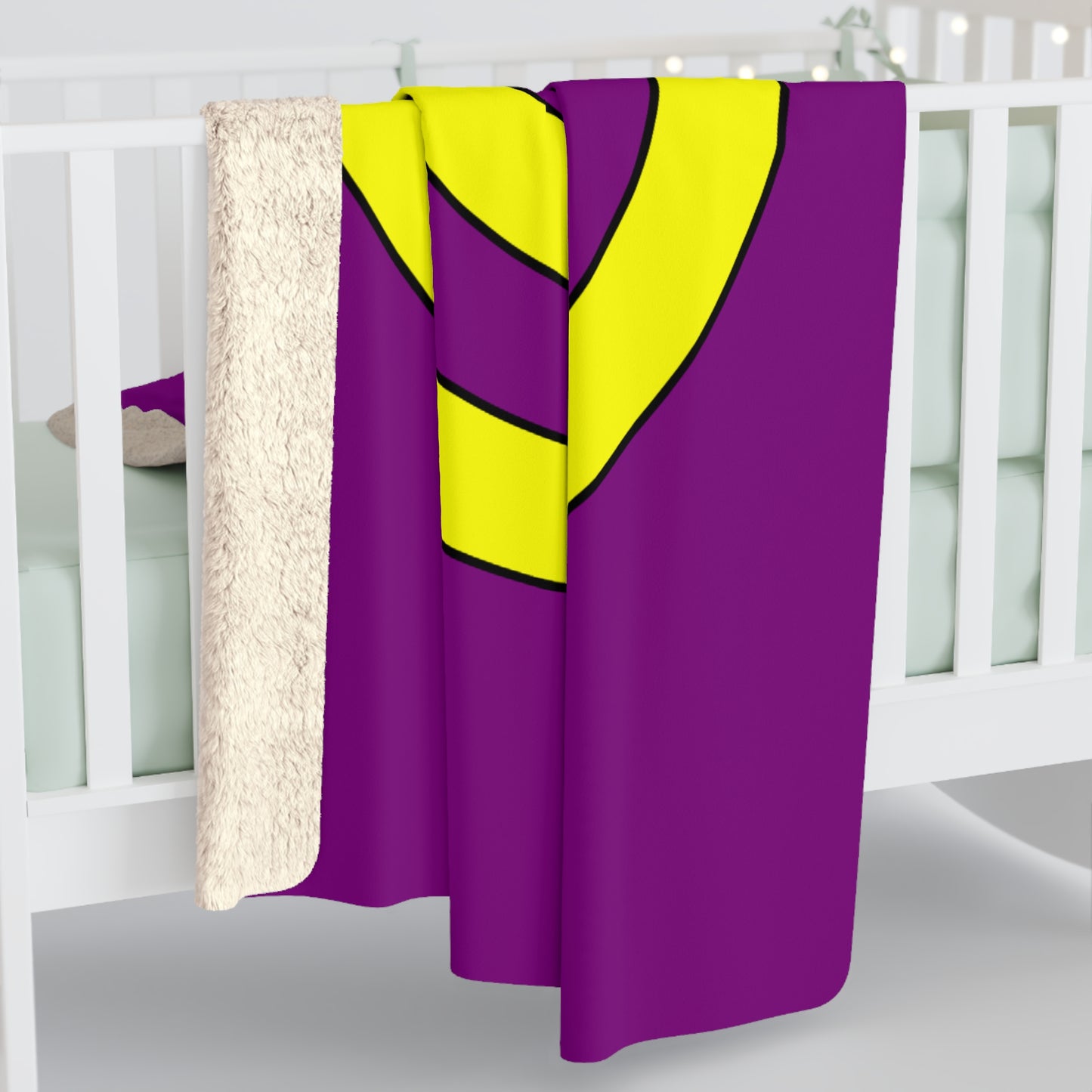 Purple, Yellow Retro Target Blanket Throw