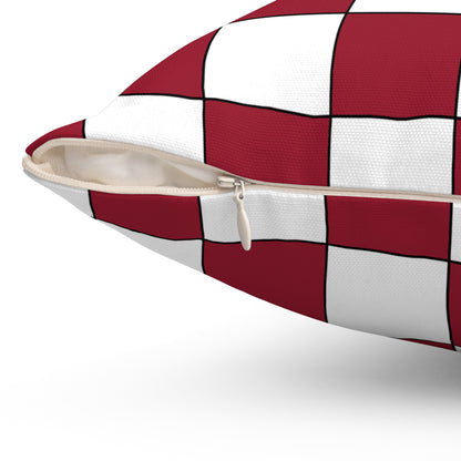 Latvia Retro Check Cushion Pillow