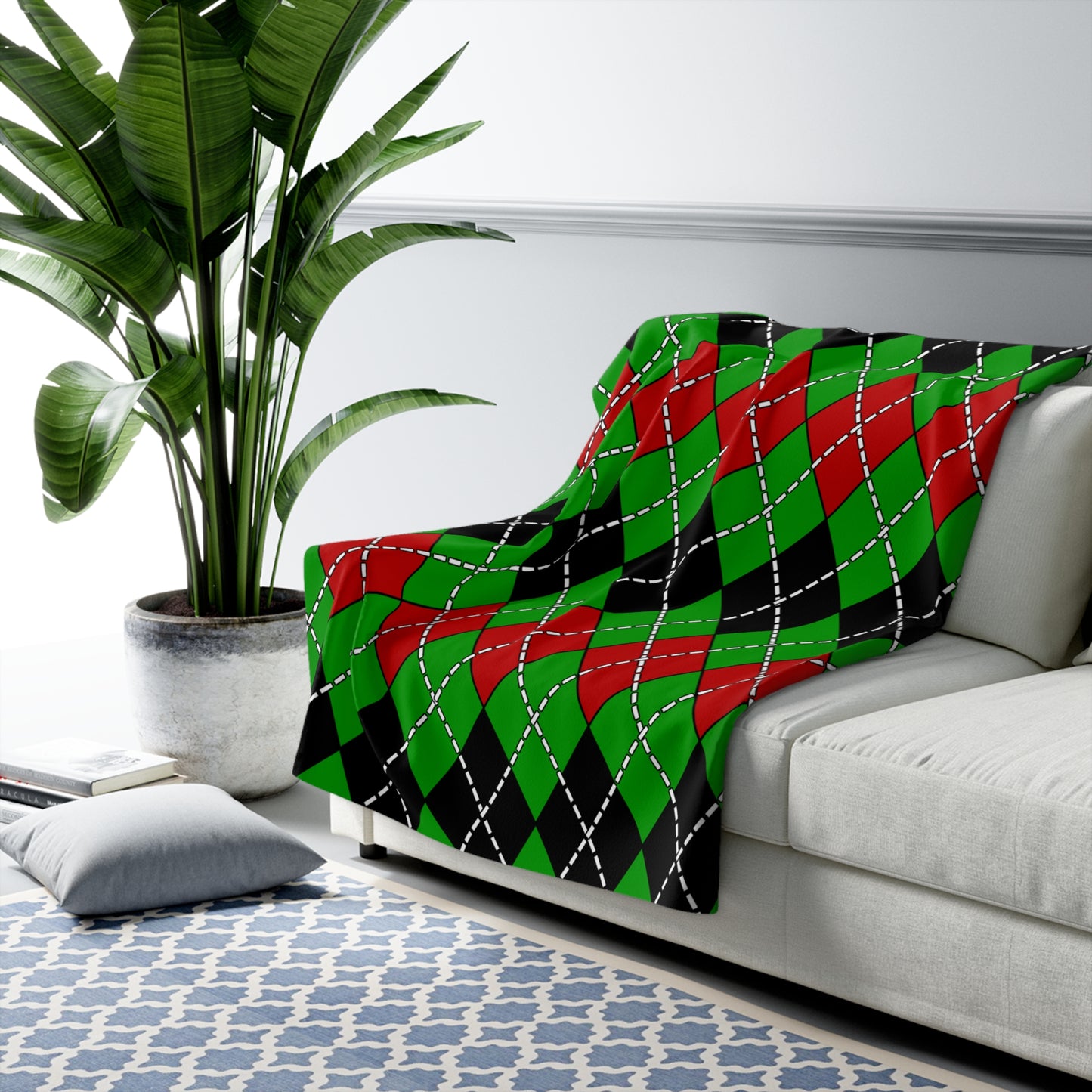 Afghanistan Retro Argyle Blanket Throw