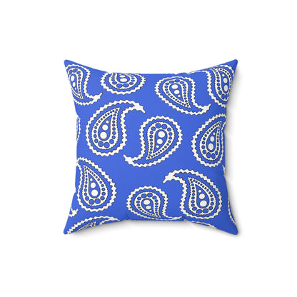 Royal Blue, White Retro Paisley Cushion Pillow