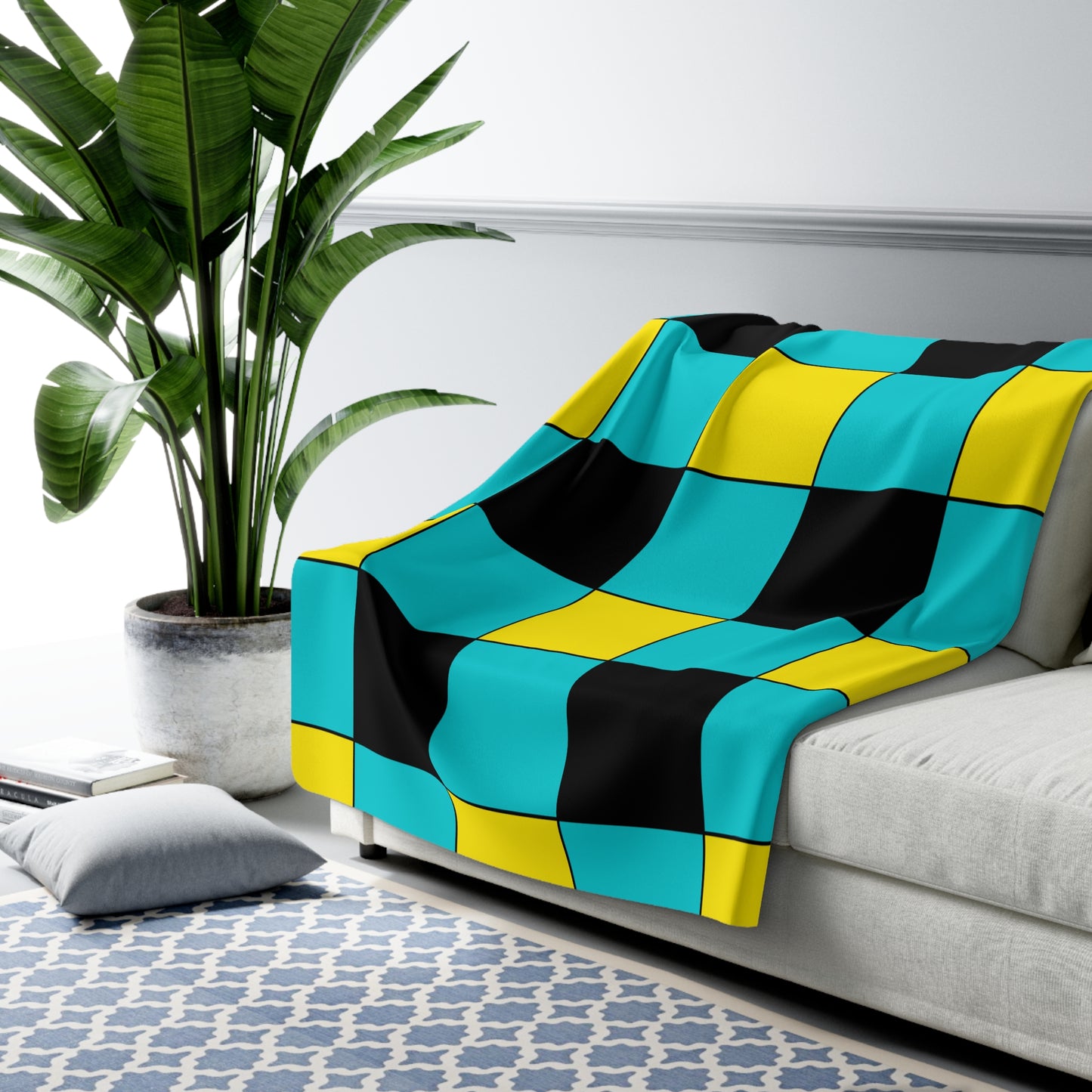 Bahamas Retro Check Blanket Throw