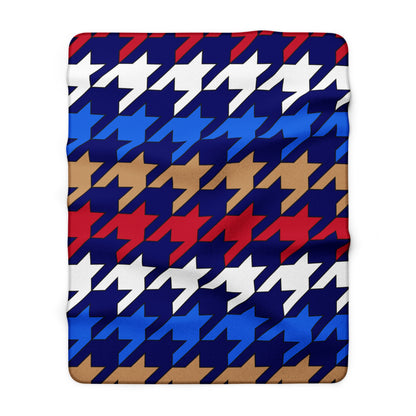 Tristan Da Cunha Retro Houndstooth Blanket Throw