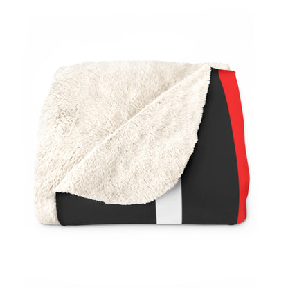 Black, White, Red Retro Stripes Blanket Throw