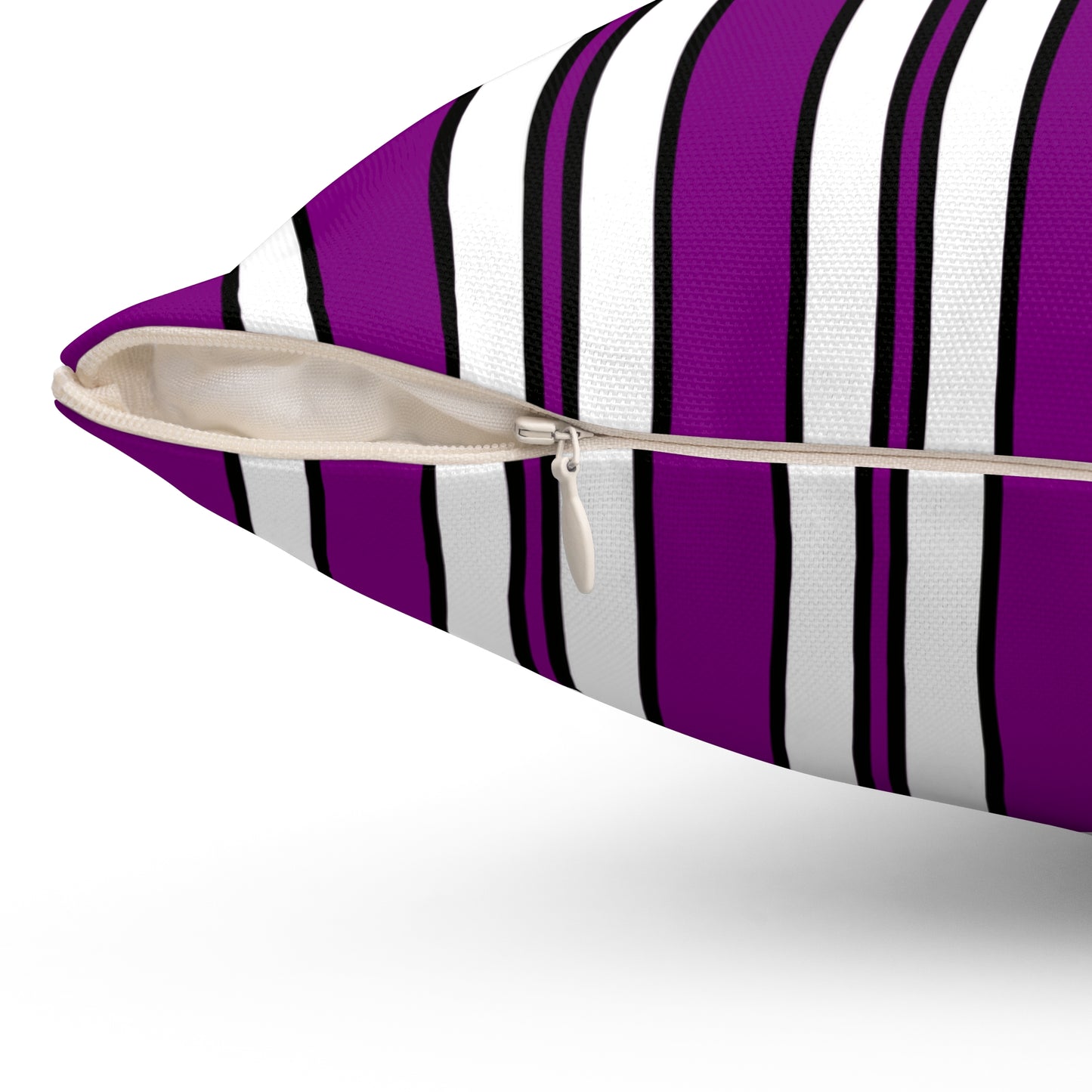 Purple, White Retro Stripes Cushion Pillow