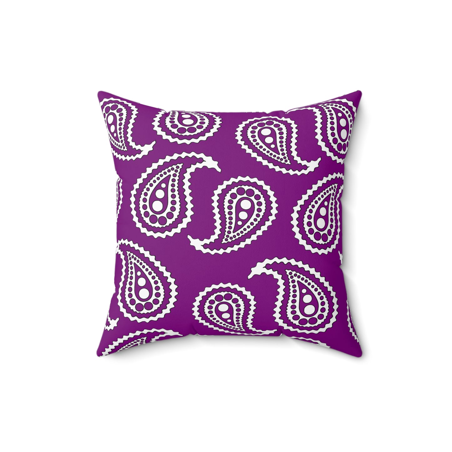 Purple, White Retro Paisley Cushion Pillow