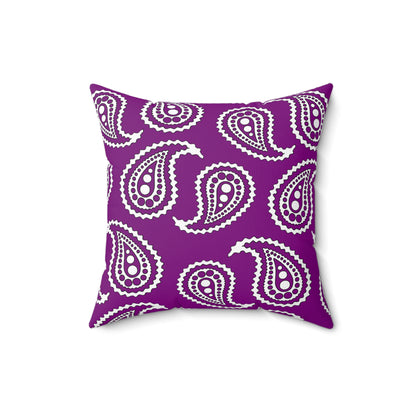Purple, White Retro Paisley Cushion Pillow