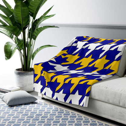 Bosnia And Herzegovina Retro Houndstooth Blanket Throw