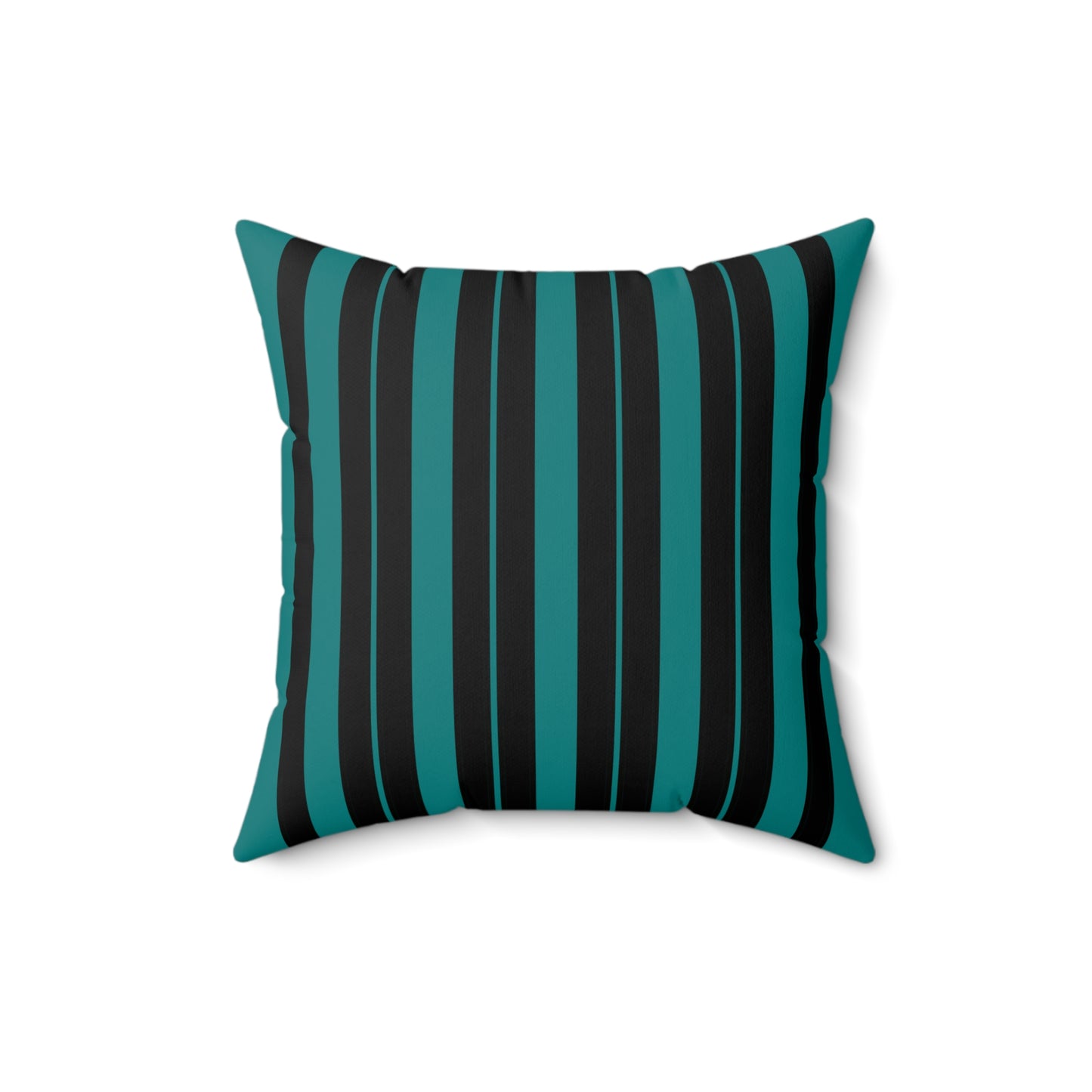 Teal, Black Retro Stripes Cushion Pillow