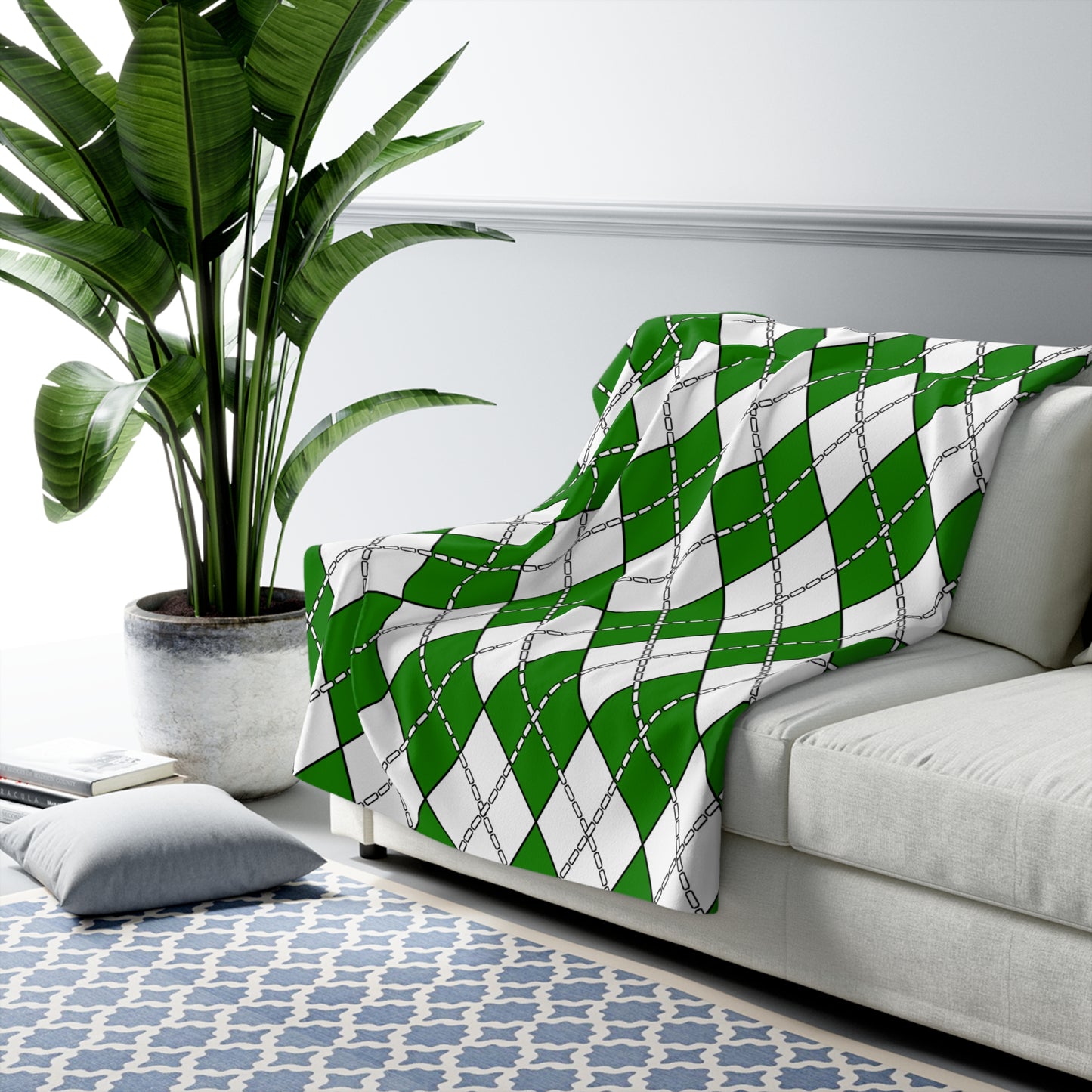 Norfolk Island Retro Argyle Blanket Throw
