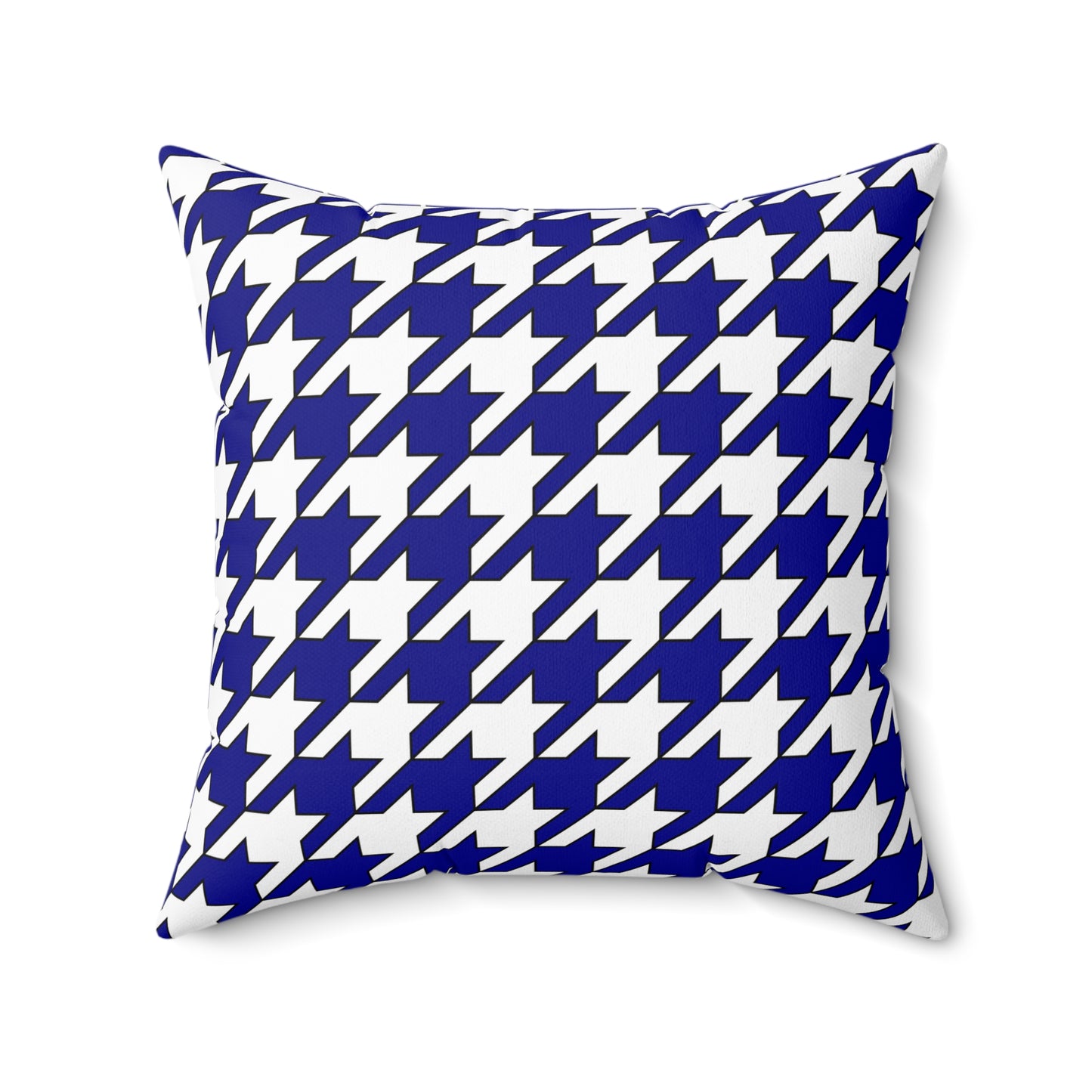 Dark Blue, White Retro Houndstooth Cushion Pillow