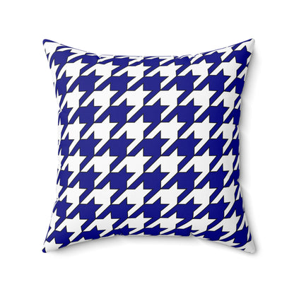 Dark Blue, White Retro Houndstooth Cushion Pillow