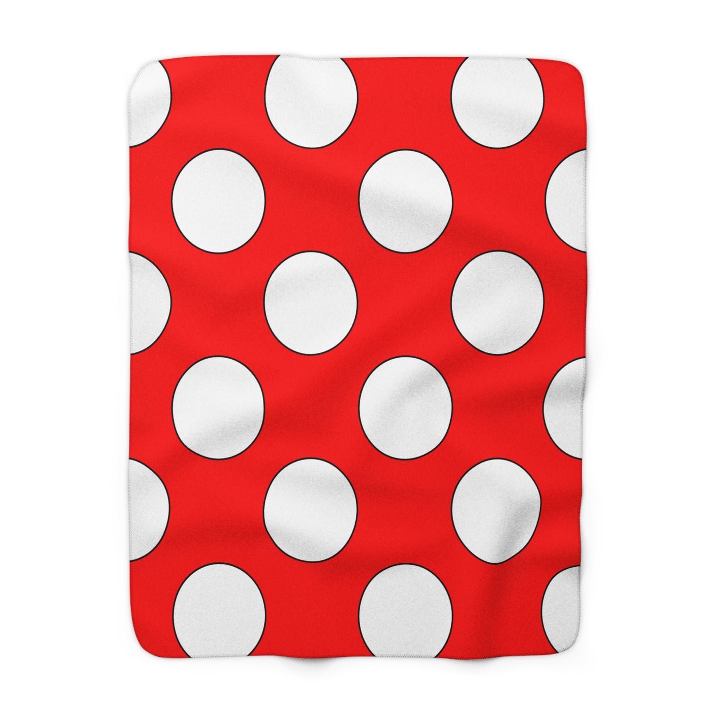 Red, White Retro Polka Dots Blanket Throw