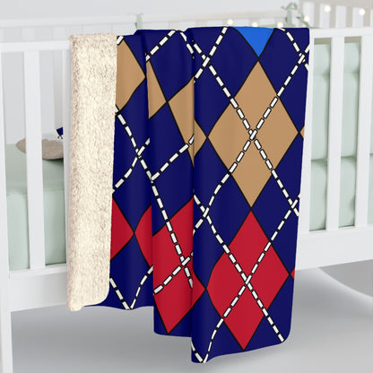 Tristan Da Cunha Retro Argyle Blanket Throw