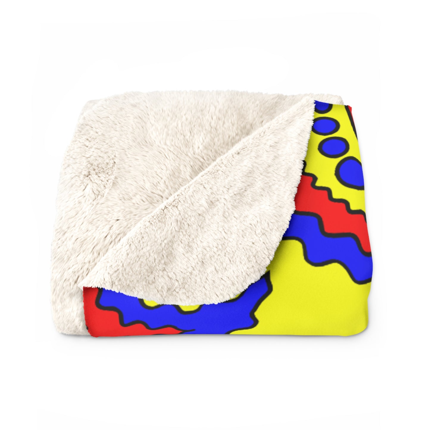 Yellow, Blue, Red Retro Paisley Blanket Throw