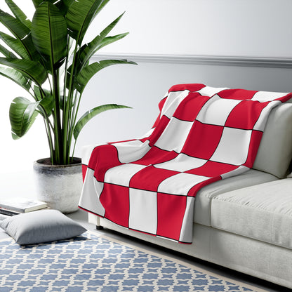 Poland Retro Check Blanket Throw