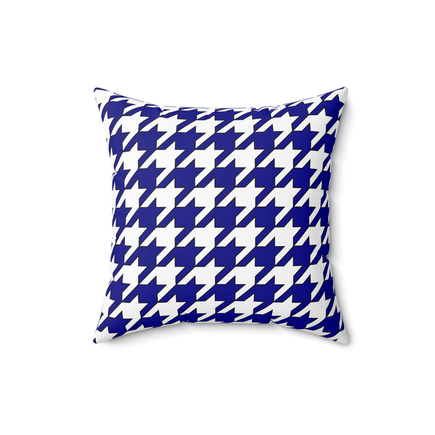Dark Blue, White Retro Houndstooth Cushion Pillow