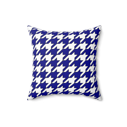 Dark Blue, White Retro Houndstooth Cushion Pillow