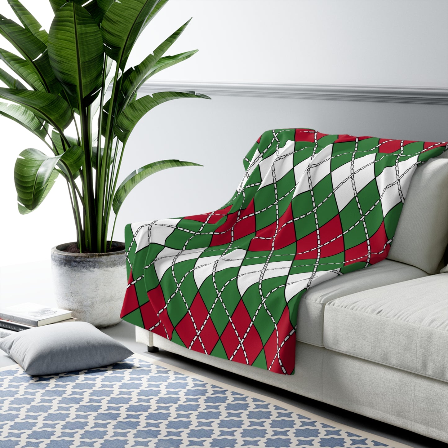 Suriname Retro Argyle Blanket Throw
