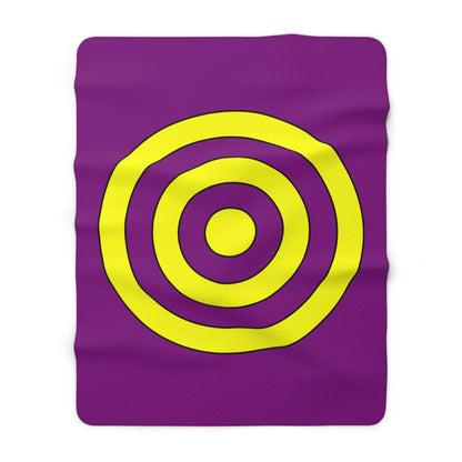 Purple, Yellow Retro Target Blanket Throw